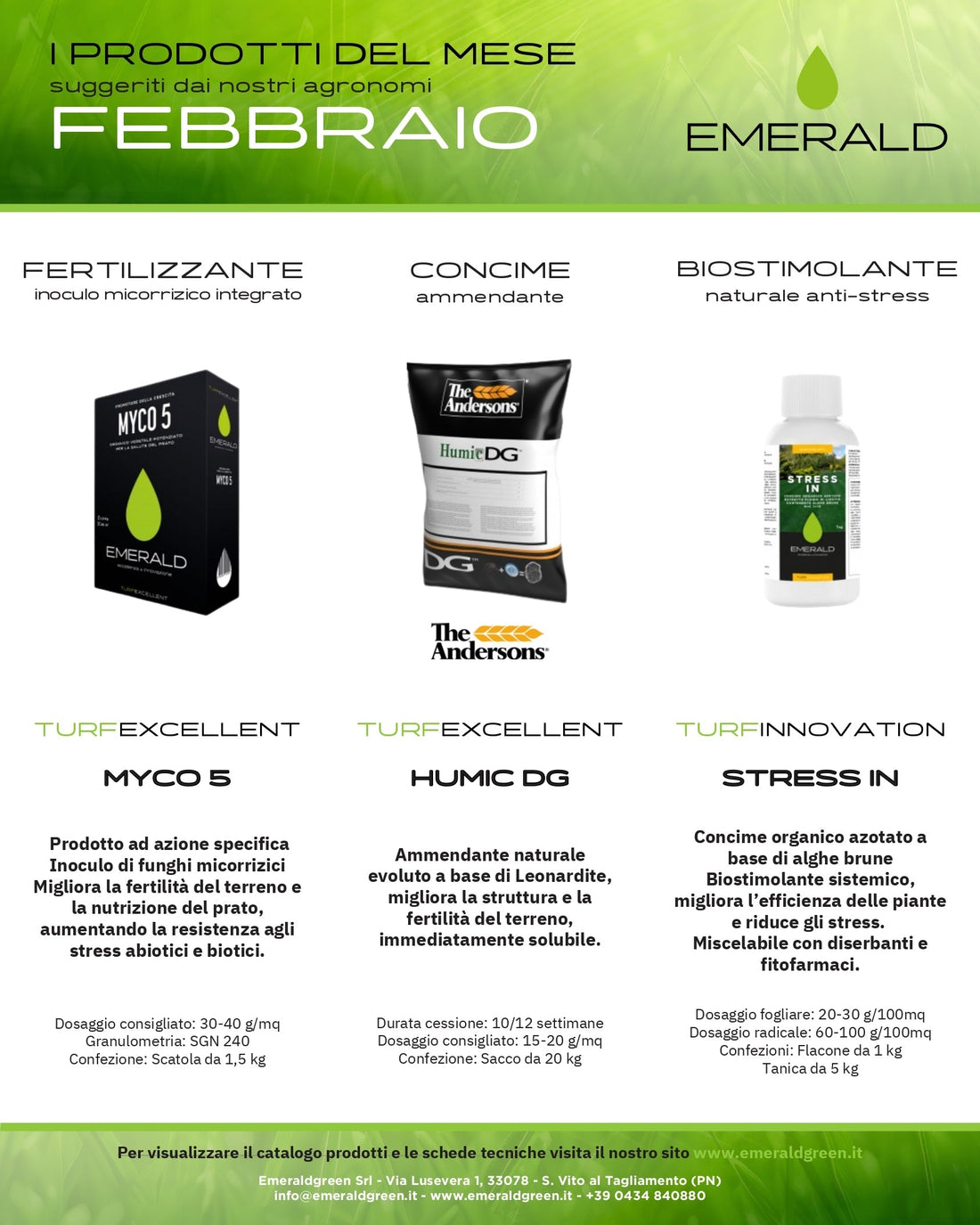 PRODOTTI EMERALD CONSIGLIATI PER IL MESE DI FEBBRAIO