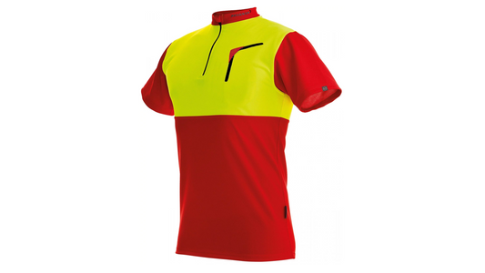 PFANNER maglietta manica corta con collo a cerniera NEON