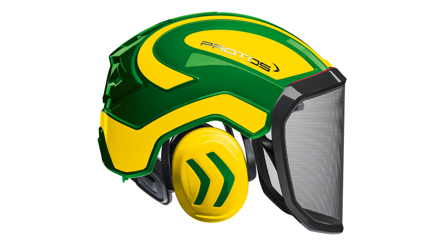 Casco PFANNER Protos Integral Forest senza sottogola Verde e Giallo