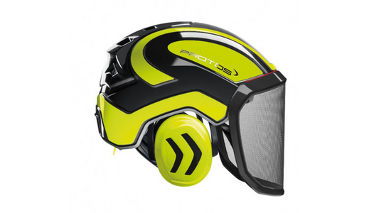 Casco PFANNER Protos Integral Forest senza sottogola Nero e Giallo