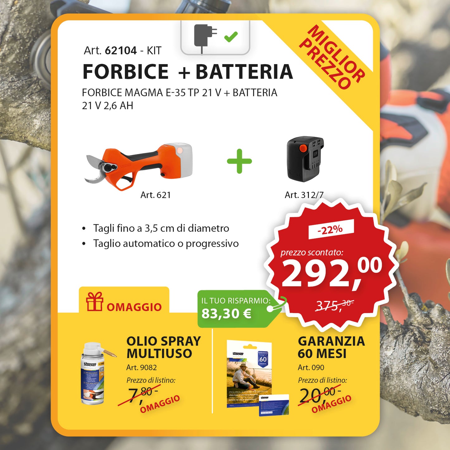 KIT FORBICE + BATTERIA