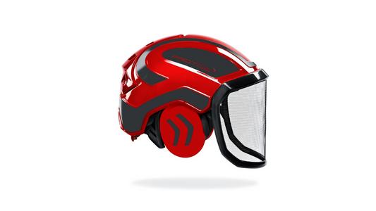 Casco PFANNER Protos Integral Forest senza sottogola Rosso e Grigio Scuro