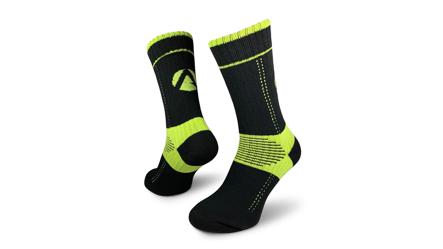 Calza tecnica Xpert bassa (20 cm) - Nero-Lime