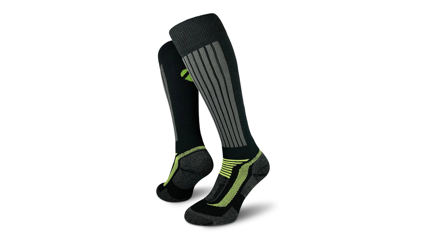 Calza tecnica Xpert alta (35 cm) - Nero-Lime