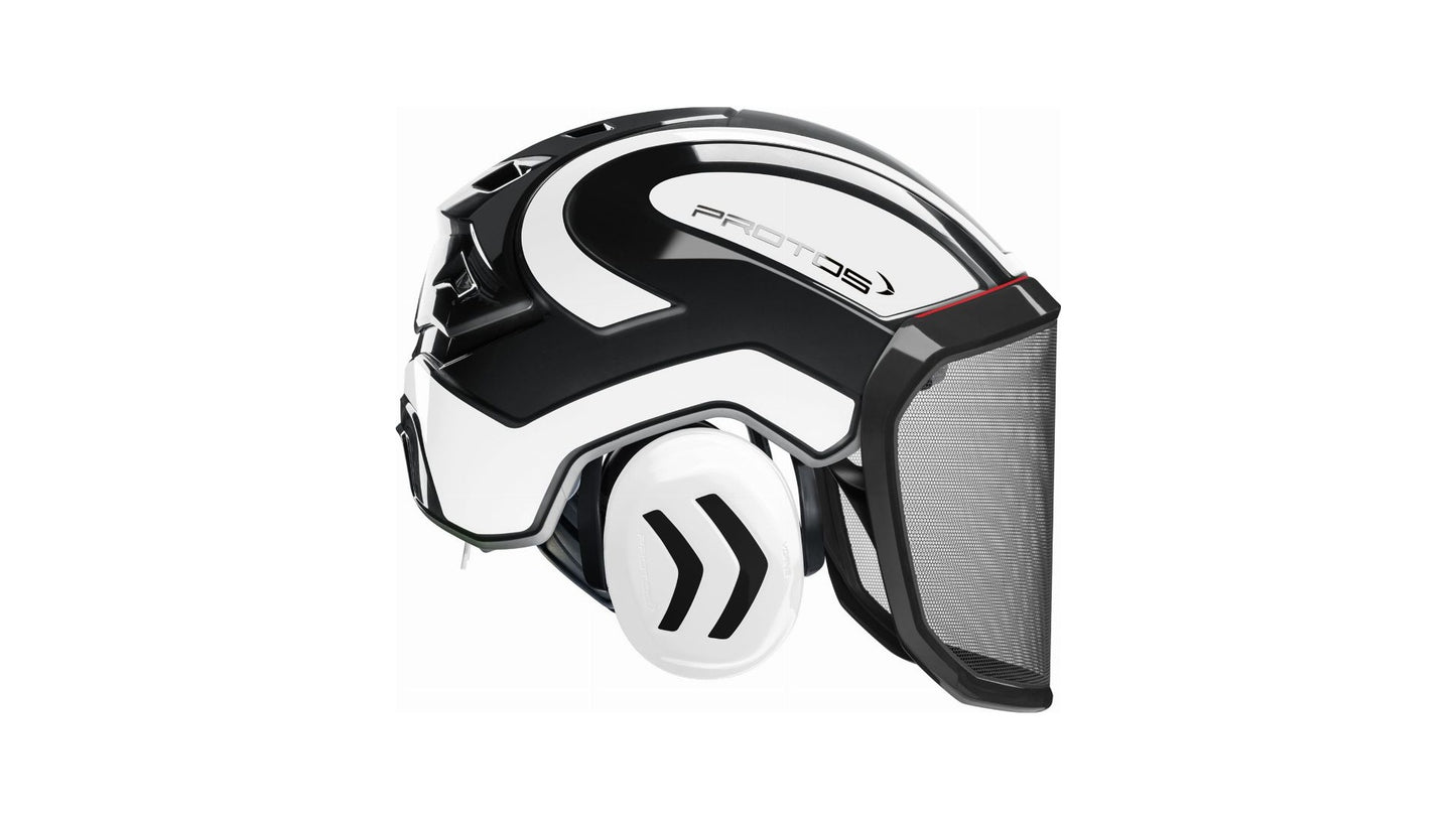 Casco PFANNER Protos Integral Forest senza sottogola Bianco e Nero