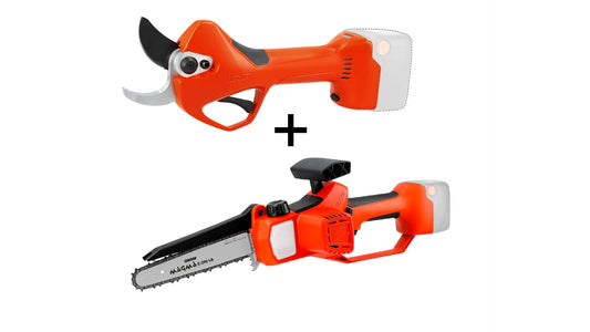 KIT Forbice Stocker Magma E-40 TP 21V e Motosega Stocker Magma E-200 LA 21 V