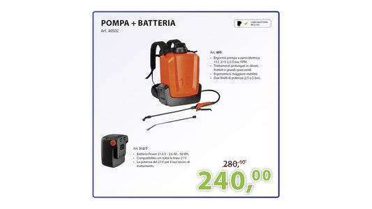 KIT POMPA ELETTRICA + BATTERIA