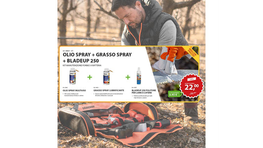 KIT OLIO SPRAY + GRASSO SPRAY + BLADEUP 250