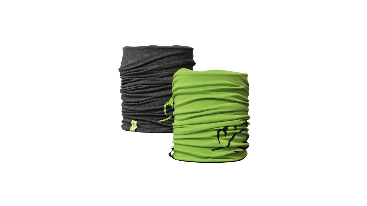 Fascia scaldacollo reversibile - Grigio-Lime