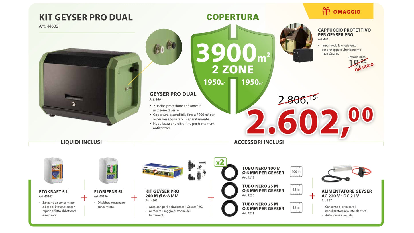 KIT STOCKER GEYSER PRO DUAL 3900 m²
