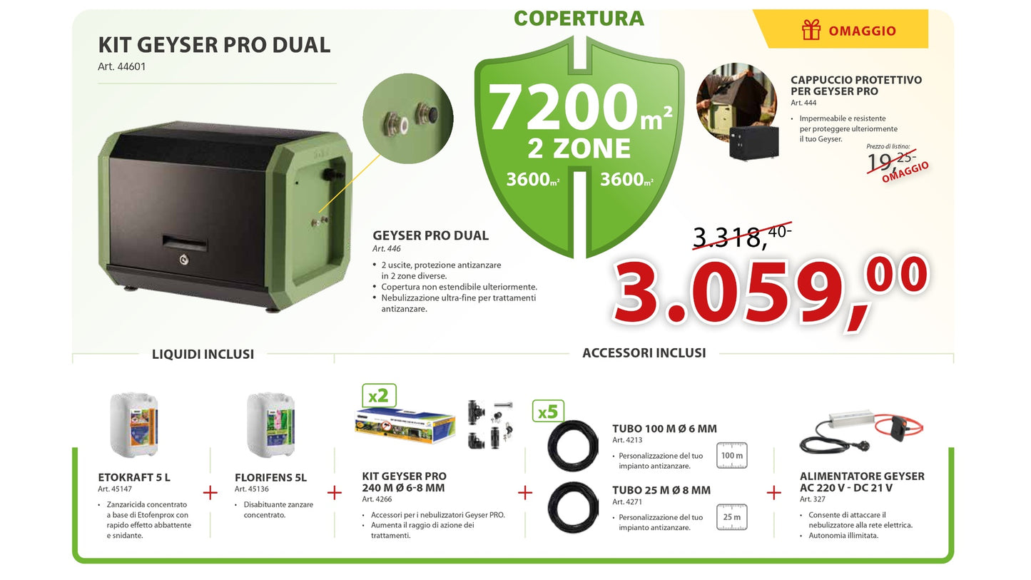 KIT STOCKER GEYSER PRO DUAL 7200 m²