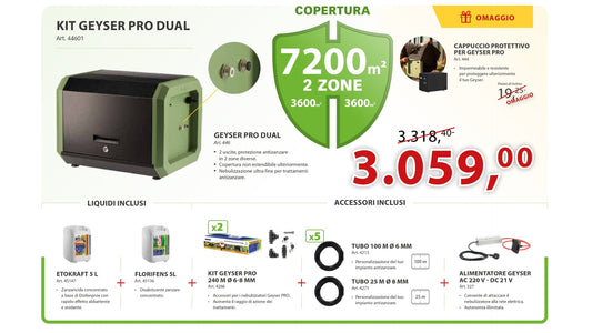 KIT STOCKER GEYSER PRO DUAL 7200 m²