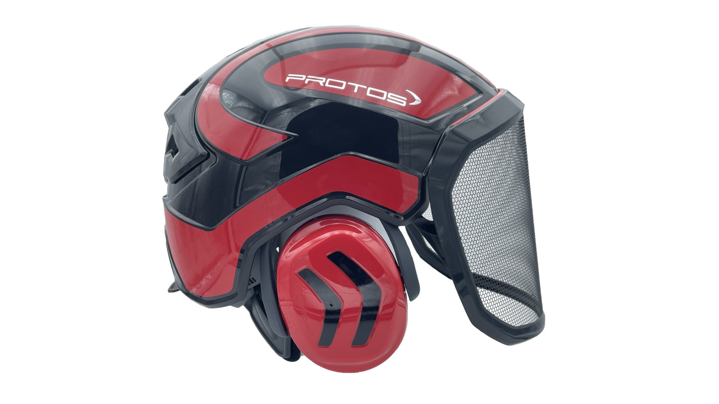 Casco PFANNER Protos Integral Forest senza sottogola Rosso e Nero