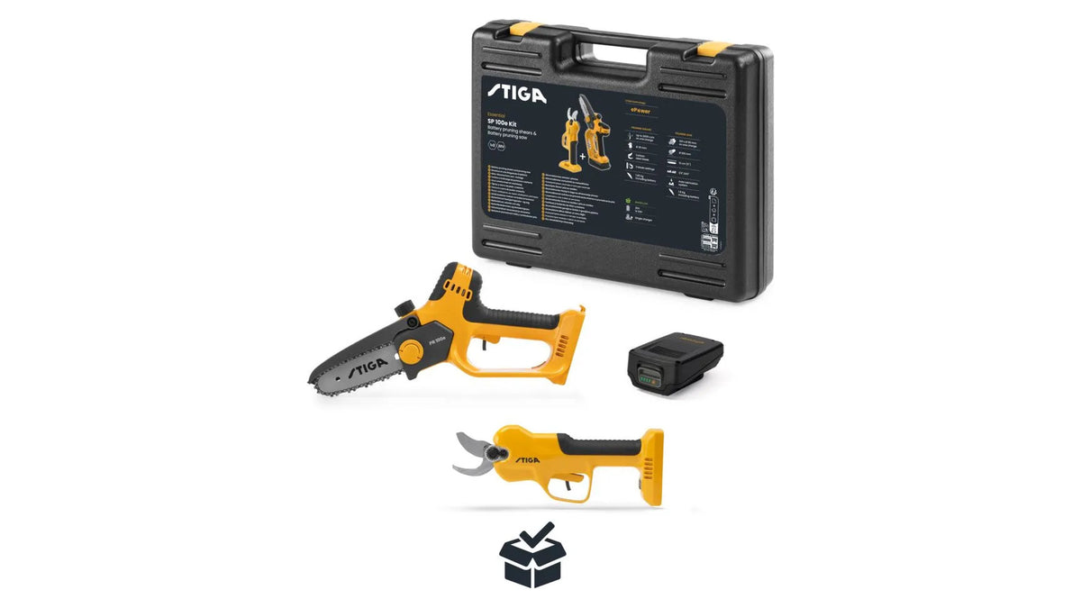Cesoia e sega da potatura a batteria STIGA SP 100e Kit
