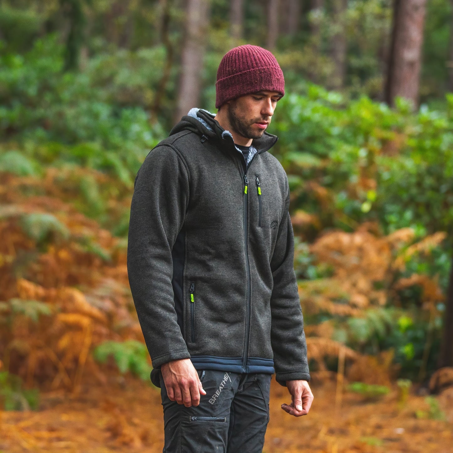 Giacca foderata in pile Yeti - Oliva